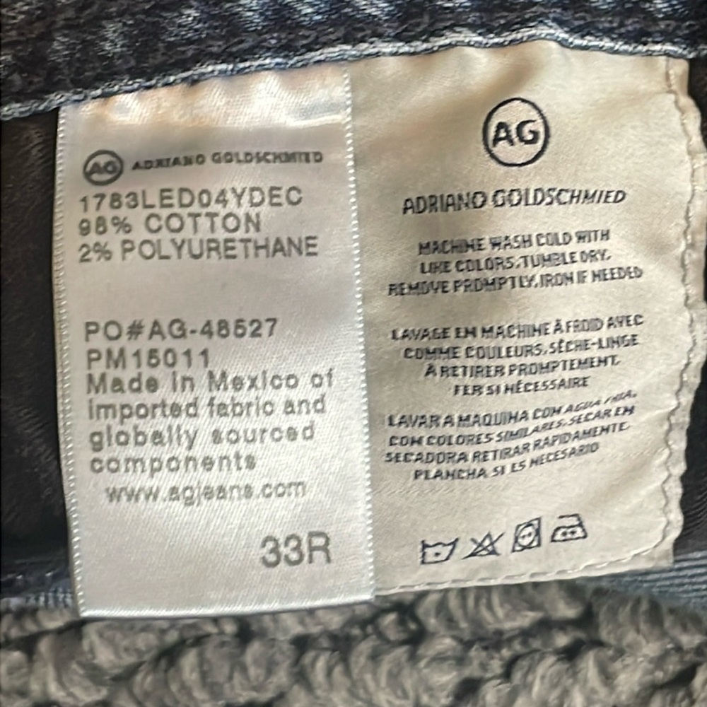 AG Adriano Goldschmied Denim Jeans Mens Size 33R Tellis Slim Leg Classic Preppy - Picture 6 of 10